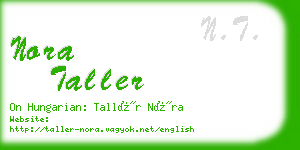 nora taller business card